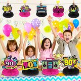 9 Pieces 90'S Retro Party Supplies Kit 90'S Retro Honeycomb Centerpiec
