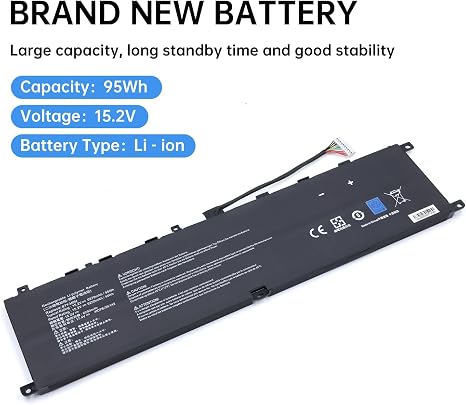 BTY-M6M 99.99Wh Laptop Battery Replacement for MSI GS66 GE66 GE76 Raider Creator 15