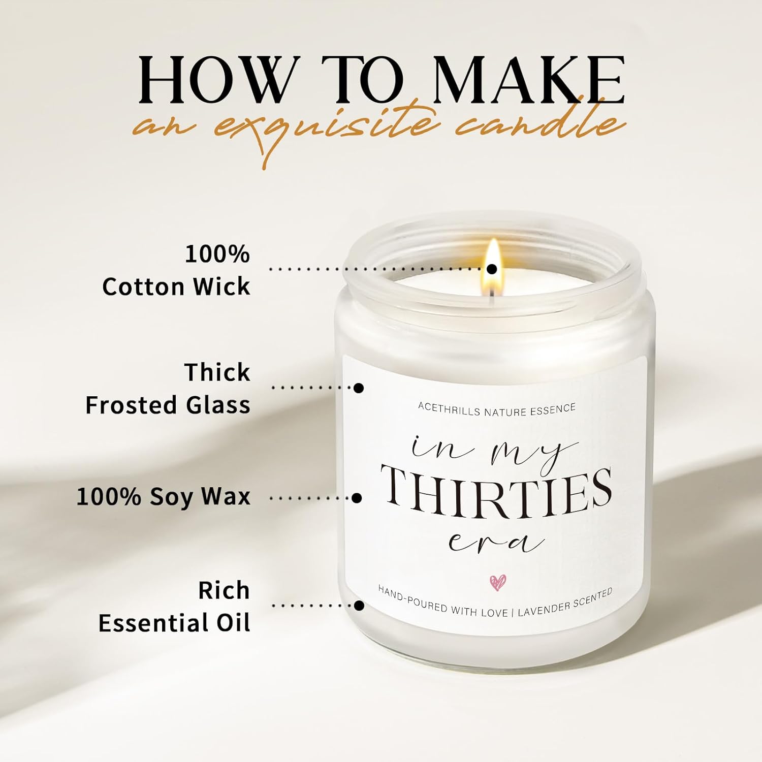 30Th Birthday Gifts For Women Men, Happy 30Th Birthday Decorations For Her Him - 7 Oz Lavender Scented Candles (In My Thirties Era)