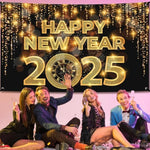 , Happy New Year Banner 2025-72X44 Inch | Happy New Year Decorations 2025 | Happy New Year Backdrop For New Years Eve Party Supplies 2025, Nye Decorations 2025 | New Years Decorations 2025