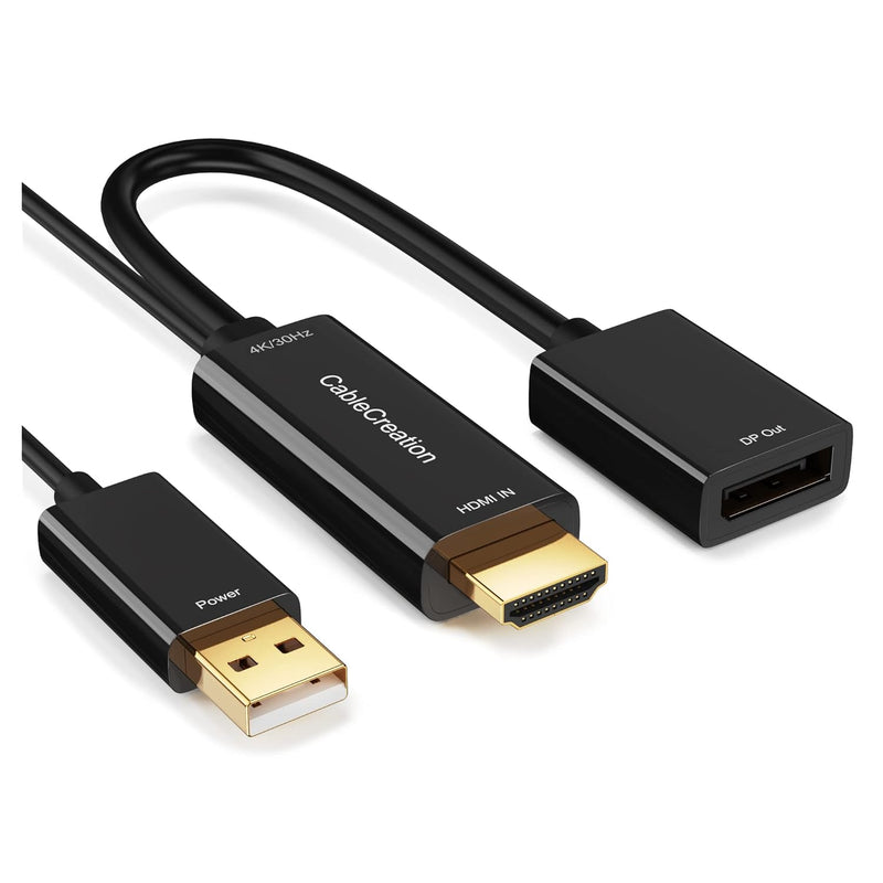 4K HDMI to DisplayPort Adapter with USB Power, CableCreation 4K X 2K@30Hz HDMI