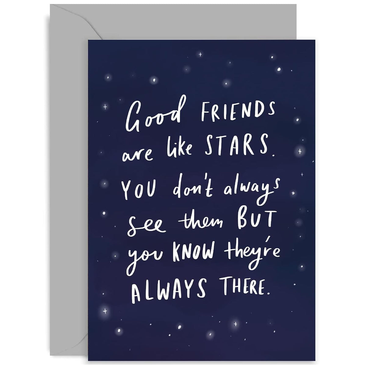 Old English Co. Friendship Thank You Card - 'Good Friends Are Like Stars' Thinking Of You Card For Her - Thoughtful Sympathy Best Wishes Card - Best Friend, Bff, Coworker | Blank Inside With Envelope