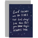 Old English Co. Friendship Thank You Card - 'Good Friends Are Like Stars' Thinking Of You Card For Her - Thoughtful Sympathy Best Wishes Card - Best Friend, Bff, Coworker | Blank Inside With Envelope