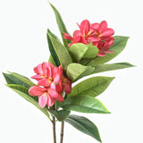 35.5 Inch Artificial Flowers Artificial Frangipani Flower 2 Stems Lifelike Real Touch Artificial Plumeria Flowers For Home Party Wedding Bouquet Home Decoration (Red)