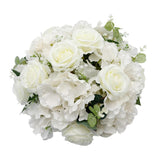 2 Pack Artificial Rose Flower Ball Arrangements - 15.7 Inch White Fake Floral Centerpieces With Base For Wedding, Party Table Decor, Valentine'S Day Home Decor (2, White)