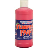 Constructive Playthings Washable Tempera Paint for Kids, Classroom Painting Supplies, 1 Pint, Red