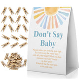 Don'T Say Baby Baby Shower Game, Here Comes The Son Baby Shower Decoration, Boy Sunshine Don'T Say Baby Sign, Fun Baby Shower Games, Clothespins For Baby Shower-Dsba09