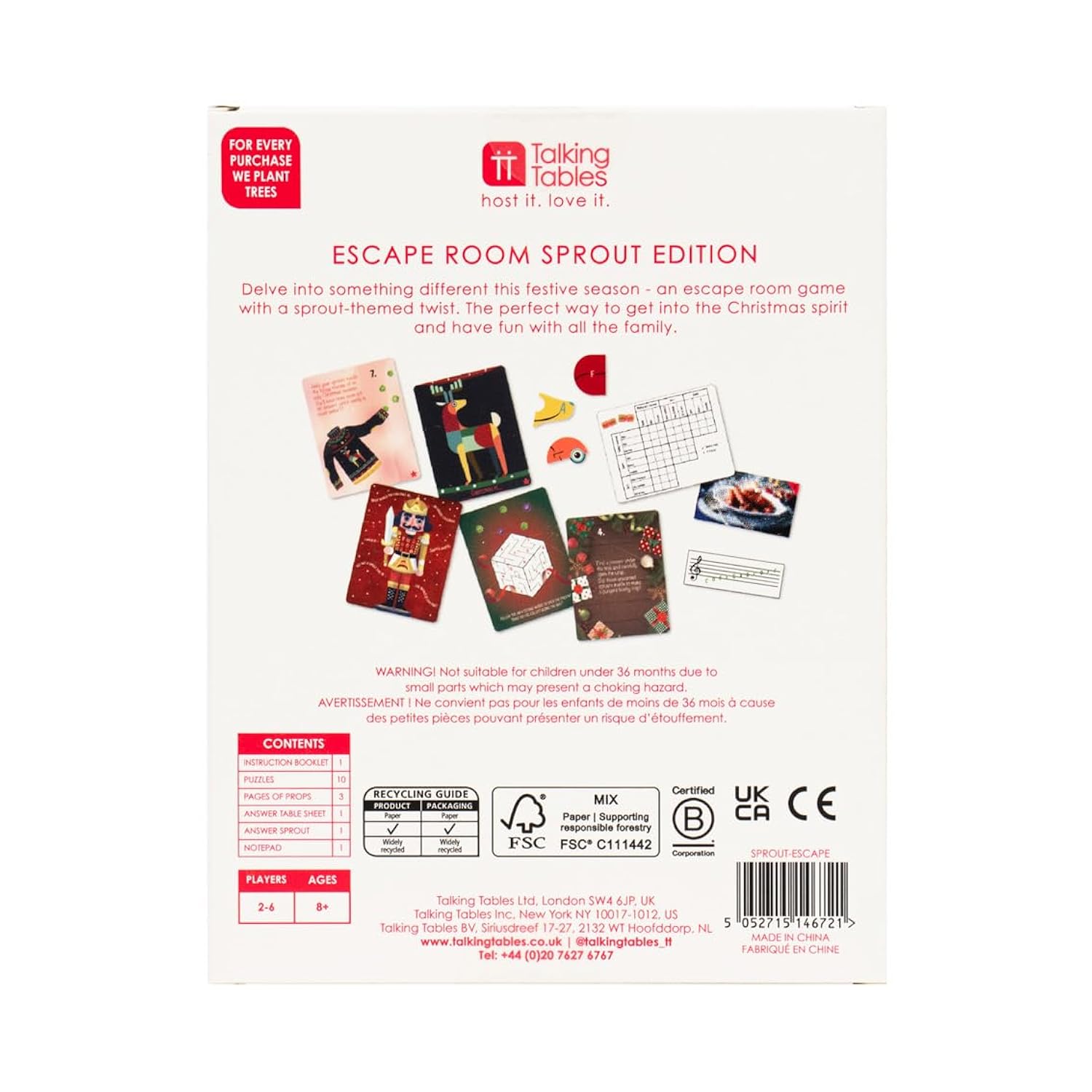 Christmas Themed Kids Escape Room Game Sprout Edition | Xmas Family Fun Tabletop Games To Play Over Dinner Or Secret Santa Stocking Filler Present Idea