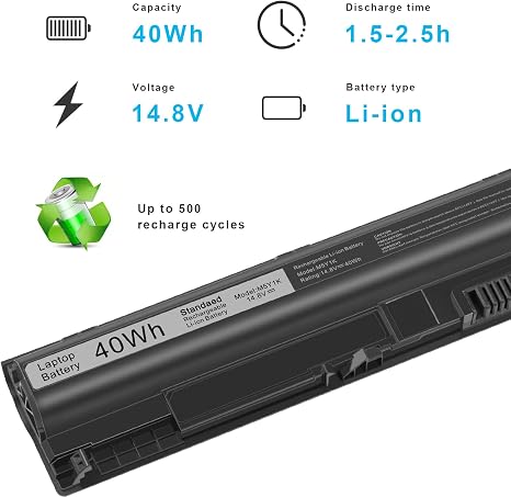 Dell M5Y1K 40Wh 14.8V Laptop Battery for Inspiron 14 15 17 3000 5000 Series 3558 5558 3567 5458 GXVJ3 VN3N0