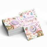 50 Pack Birthday Party Fairy Theme Game Scratch Off Cards, Mushroom House Scratch Cards For Girl Birthday Games, Lovely Fairy Tale Raffle Tickets For Family Activity, Baby Shower