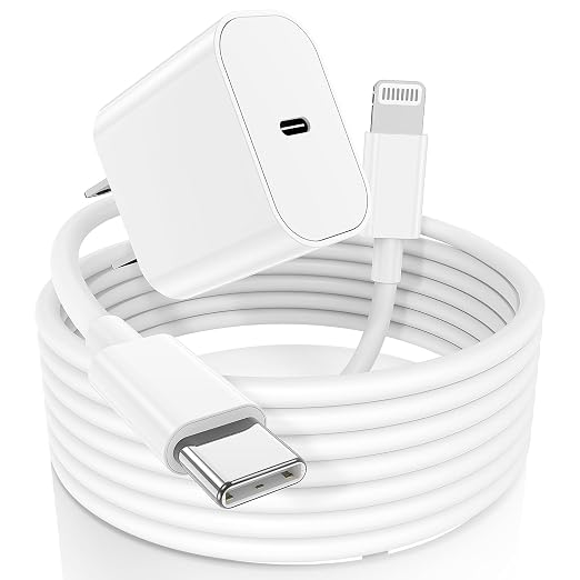 20W USB C Fast Charger with 10FT Lightning Cable PD Wall Charger for iPhone