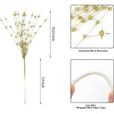 Gold Artificial Glitter Berry Stem Ornaments, 10 Pack 19.7 Inches Fake Christmas Picks Decorative Glitter Bead Sticks For Christmas Tree Diy Wreath Crafts Vase Gift Fireplace Holiday Home Decor