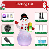 5 Ft Tall Christmas Inflatable Snowman With Gift Box, With Upgrade Rotating Build-In Colorful Led Lights Christmas Blow