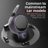 60W Retractable Usb-C Car Charger – Dual Port Fast Charging Adapter – Compact, Travel-Ready – Works With Iphone 15, Samsung, Ipad, Macbook, Trucks & Cars