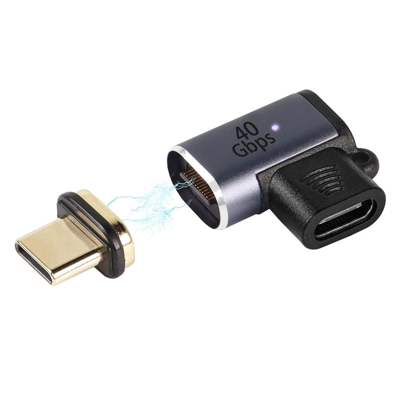 90°Angle Usb4.0 C Magnetic Adapter Connector 40Gbps Type C Male To Female Righ