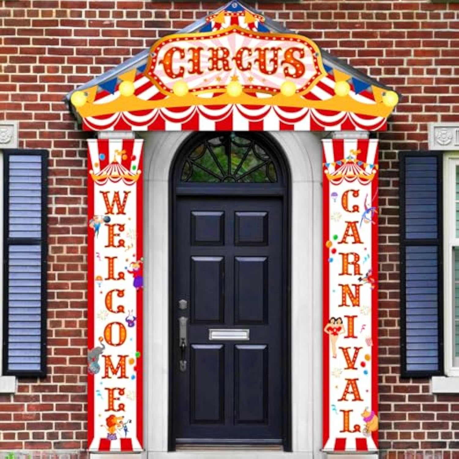 3 Pcs Carnival Circus Porch Banner Decorations Circus Party Awning Hanging Banner Carnival Welcome Door Decorations Set For Birthday Baby Shower Party Supplies