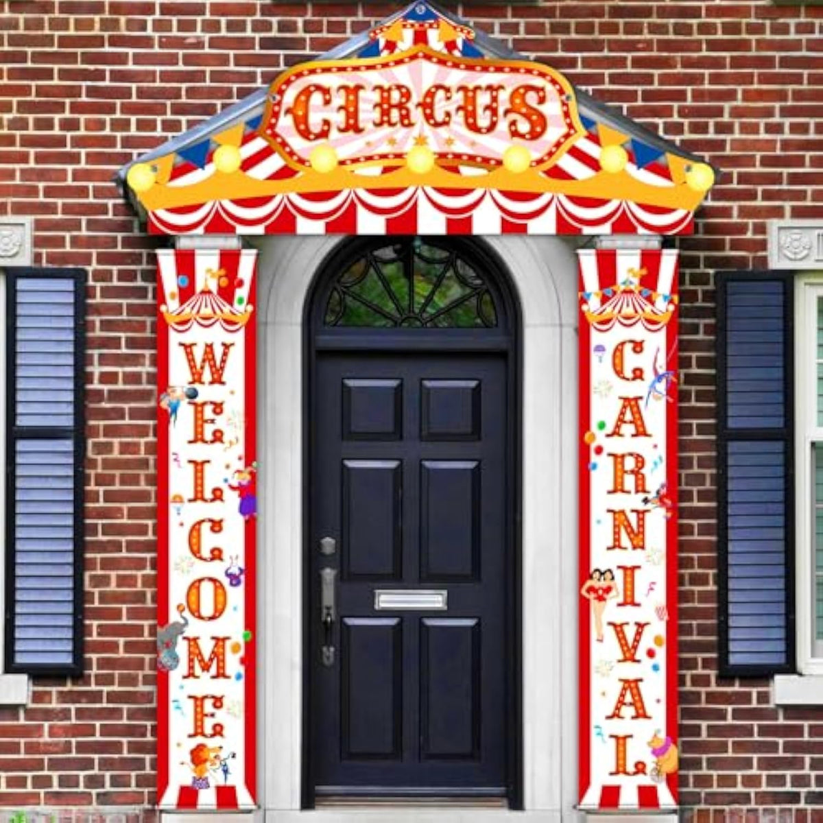 3 Pcs Carnival Circus Porch Banner Decorations Circus Party Awning Hanging Banner Carnival Welcome Door Decorations Set For Birthday Baby Shower Party Supplies