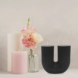 Large U Shaped Candle, Soy Wax Scented Candle Geometric Aesthetic Ribbed Candles Minimalist Shaped For Trendy Home Room Shelf Decor Aesthetic Candles Wedding Birthday