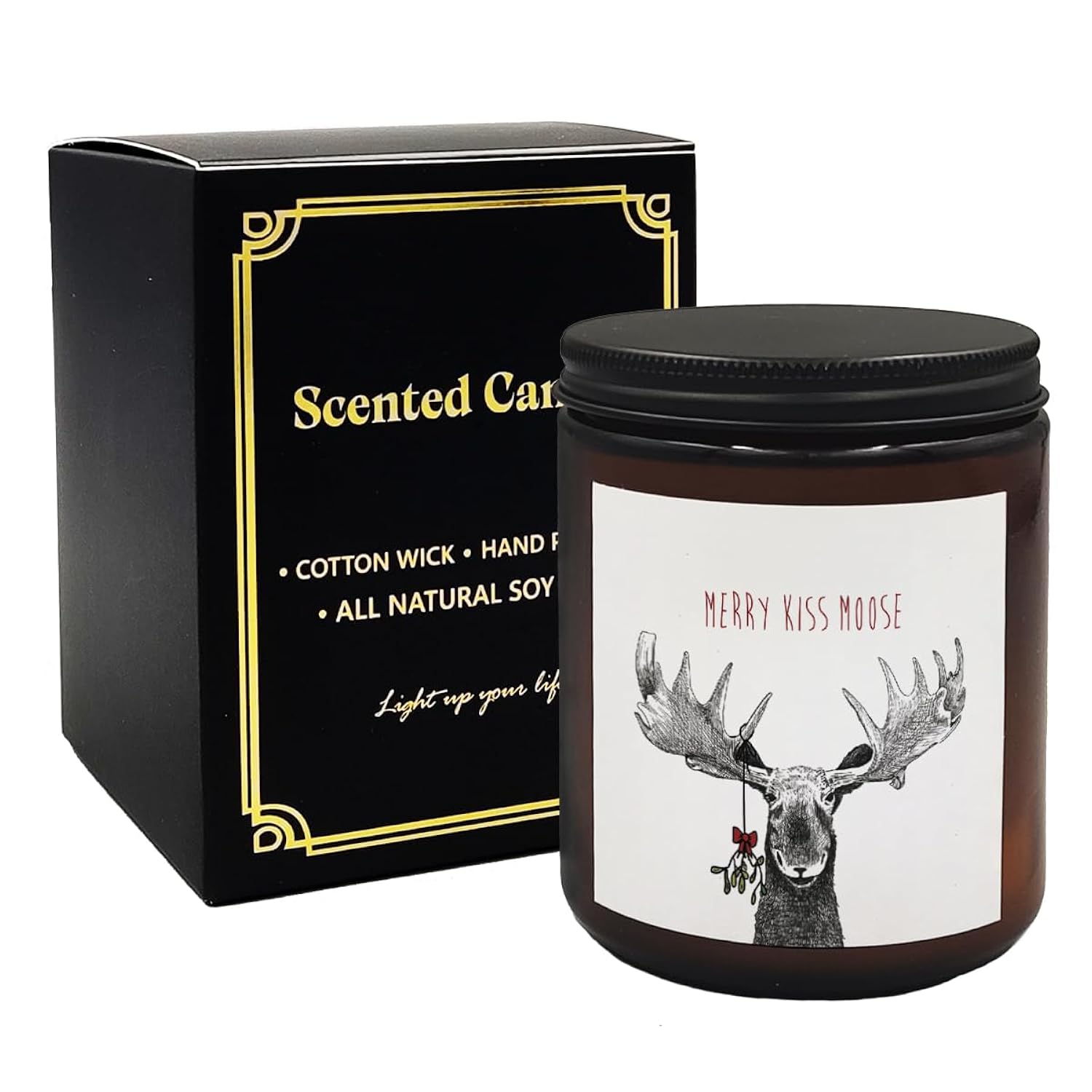 Moose Christmas Candles Scented, Merry Christmas Small Candles Gifts For Women