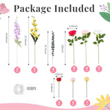 27 Pcs Artificial Wildflowers Large Size Wildflower Birthday Party Decorations For Background Backdrop Fake Flowers With Tape For Baby Shower Wedding Garden Tea Party Supplies