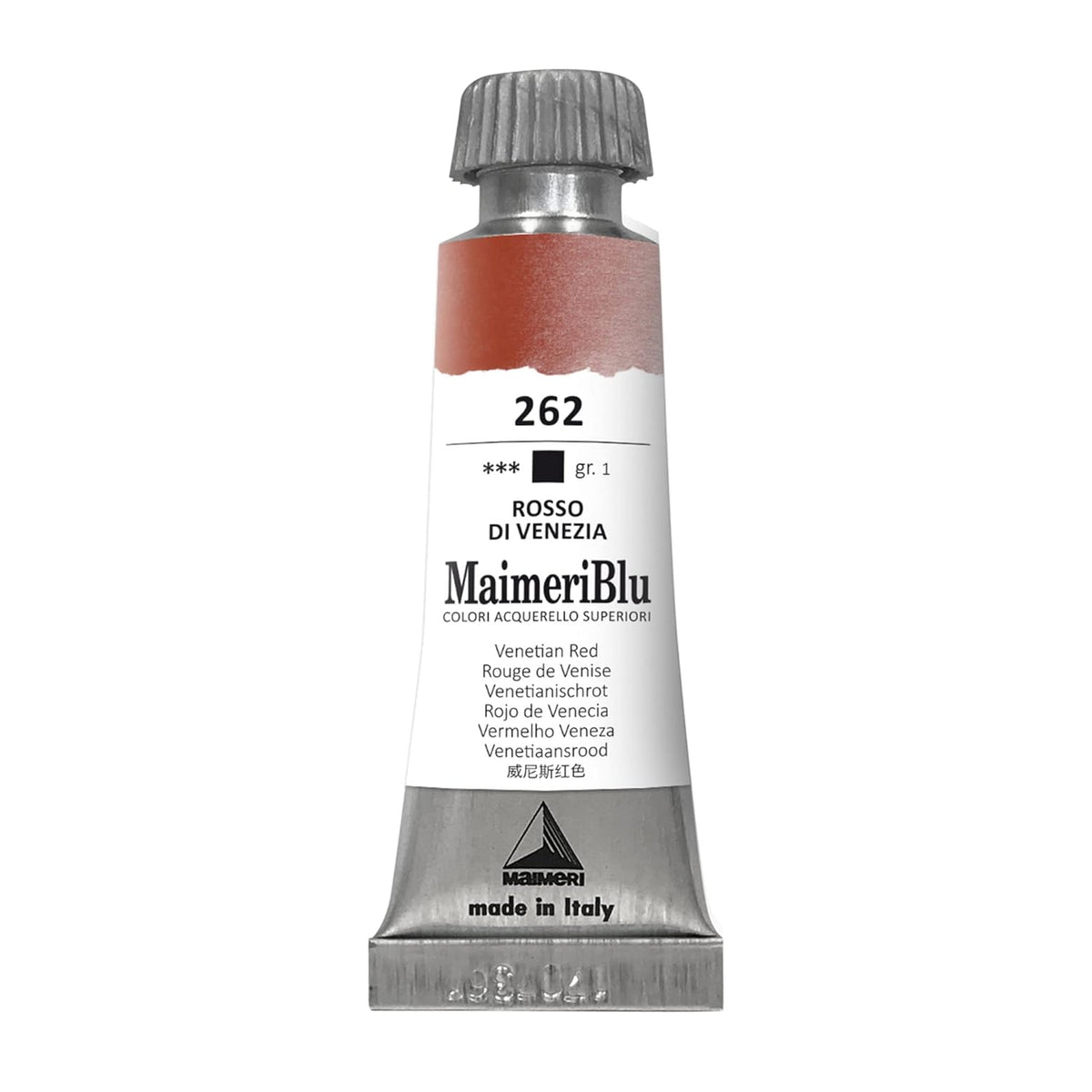 MaimeriBlu 12ml Single-Pigment Watercolor Paint - Venetian Red PR101 Professional Watercolor Paint - Lightfast and Transparent Watercolor Paint Tube for Artists