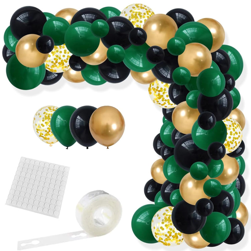 Dark Green Black Gold Balloon Garland Arch Kit - 122Pcs Dark Green Bla