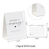 Share A Memory Sign And Cards, Funeral Memorial Cards, Minimalist Share A Memory Set For Celebration Of Life, Birthday Party, Funeral, Graduation,Bridal Shower, Wedding, Keepsake Cards-Sam09