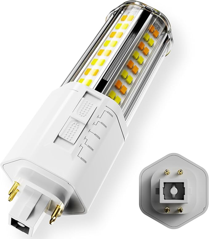 G24Q 4 Pin LED Light Bulb 14W 1850 Lumens 5CCT Dimmable 32W CFL Replacement Ballast Bypass