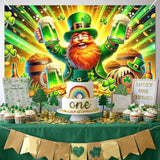 St. Patrick’S Day Banner Green Party Banner Backdrop With Irish Style Character Clover Gold Coins Celebration Banner For Happy St. Patrick’S Day Decorations Photo Background Wall Hanging 71X43 Inch