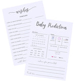 50 Count Baby Shower Game Cards - Gender Reveal Prediction & Advice Cards For New Parents | Fun Party Activity With Wishes For Mommy & Daddy | Boy Or Girl Guess | Modern Minimalist Design