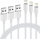 3 Pack MFi Certified Lightning Charger Cables 6FT Fast Charging for iPhone & iPad