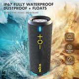Bluetooth Speaker, Ipx7 Waterproof Portable Speaker Bluetooth Wireless Loud With Dual Voice Coil, Customized Eq App/Deep Bass, 40W 360° Sound Outdoor Shower Speaker, Party Lights/V5.3/Tf/Aux