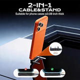240W 2 in 1 Fast Charging Cable with Adjustable Phone Holder 4.9FT USB C to USB C & Lightning for iPhone MacBook Samsung