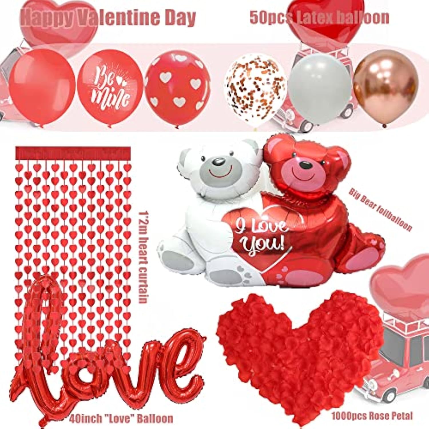 Valentine Day Balloon Decorations Kit, Valentine Day Balloons Arch Gar
