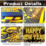 Happy New Year Banner 72x44in Fireworks Party Backdrop