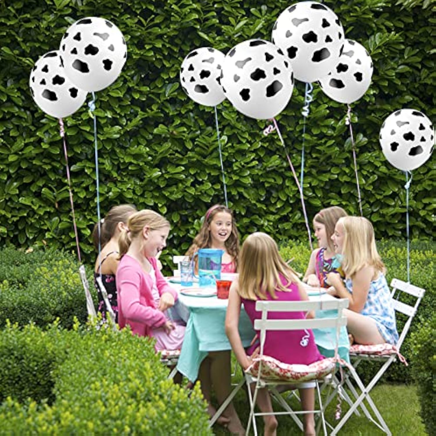 25Pcs Cow Balloons, White, Latex, Farm Animal Decoration, Boys Birthday Party Supplies