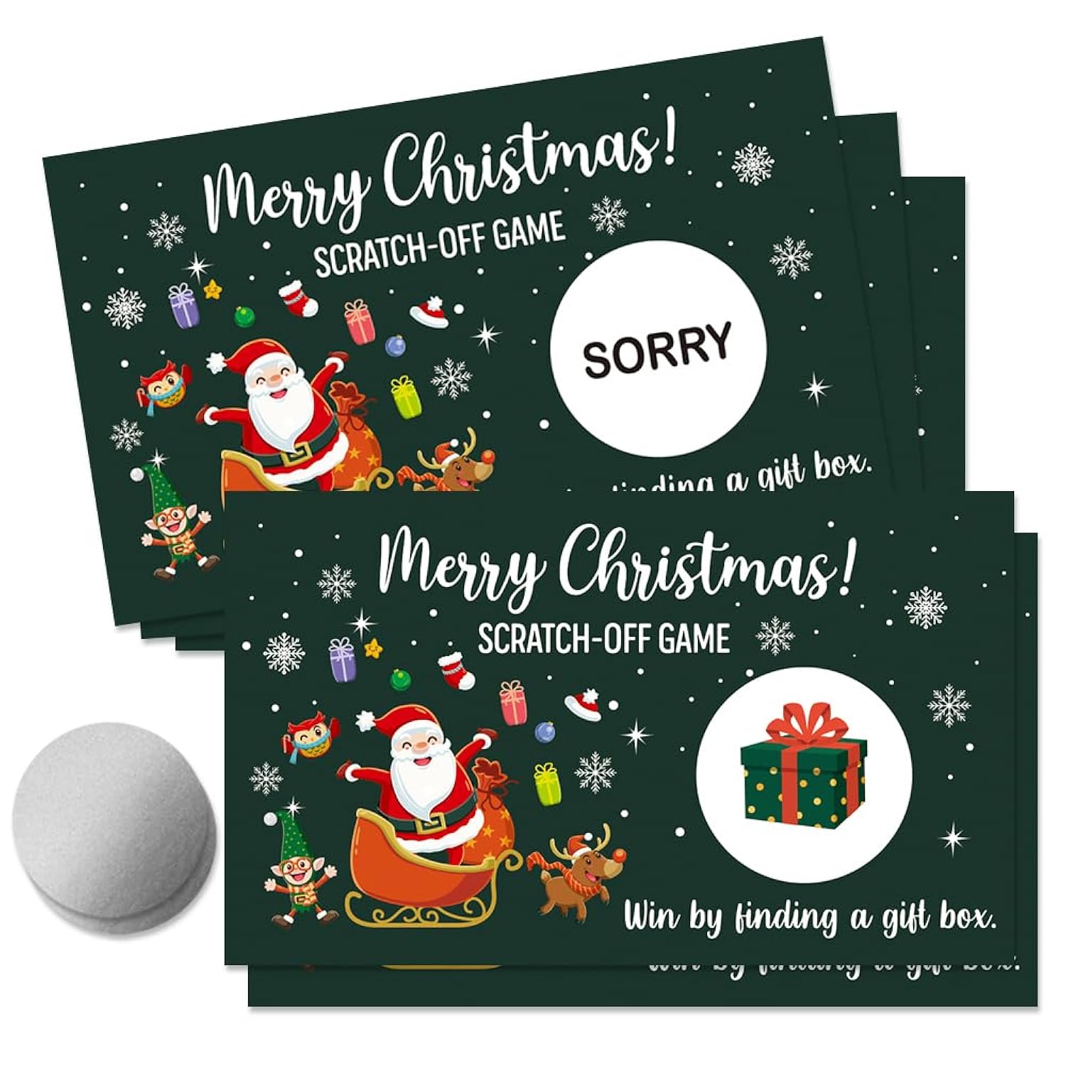 50 Pcs Merry Christmas Scratch Off Game Cards, Funny Christmas Themed Scratch Cards For Lottery Group Games Activity, Birthday Party Supplies, Raffle Tickets For Enterprises Activity