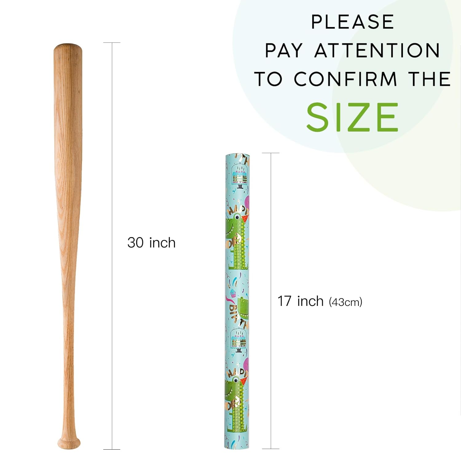 Dinosaur Wrapping Paper Roll - Mini Roll - 17 Inch X 16.5 Feet - Gold Foil Happy Birthday Dinosaur Design For Kids Girls Boys Birthday, Baby Shower