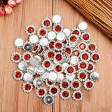 50 Pcs Rhinestone Embellishments Crystal Button Silver Flatback Diy Cr