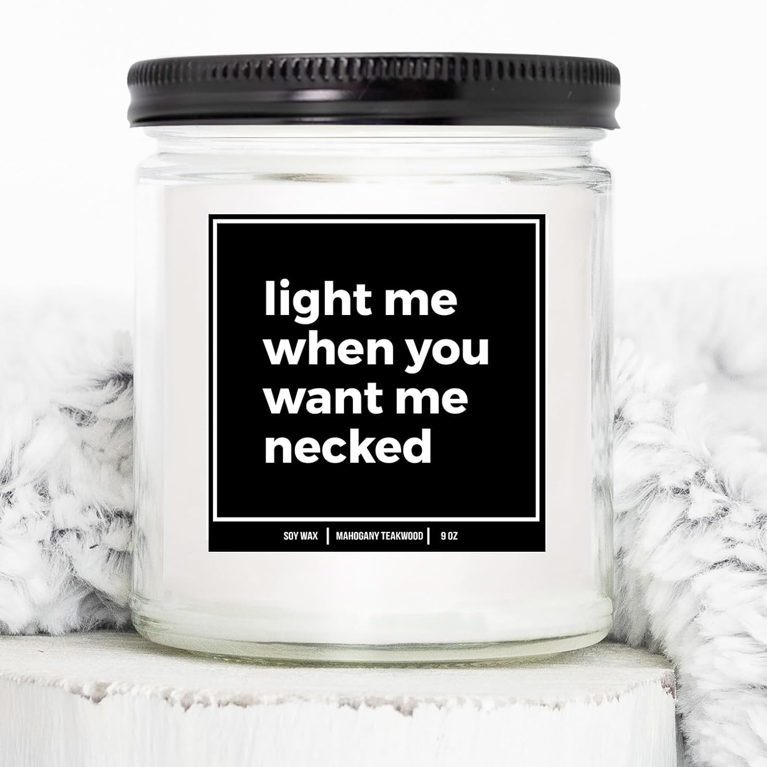 You Nique Designs Light Me When You Want Me Necked Candle, 9Oz, Cool Surprise For Boyfriend, Mens Candles For Bedroom, Inappropriate, Naughty Candles For Him Wife Couples (Mahogany Teakwood)