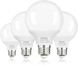 G25 LED Vanity Light Bulbs 4 Pack 40W Equivalent 4000K Cool White E26 Globe Bulbs 600LM