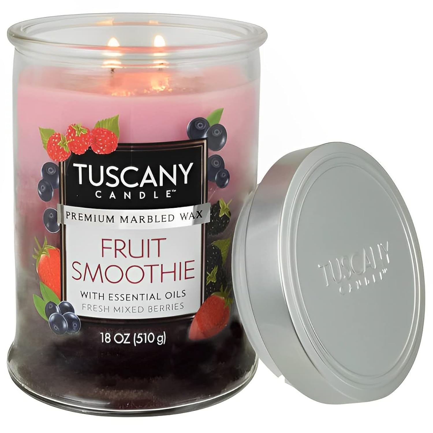 Langley Empire Candle 18oz Triple Pour, mottled, bronze lid- Fruit Smoothie (54899)