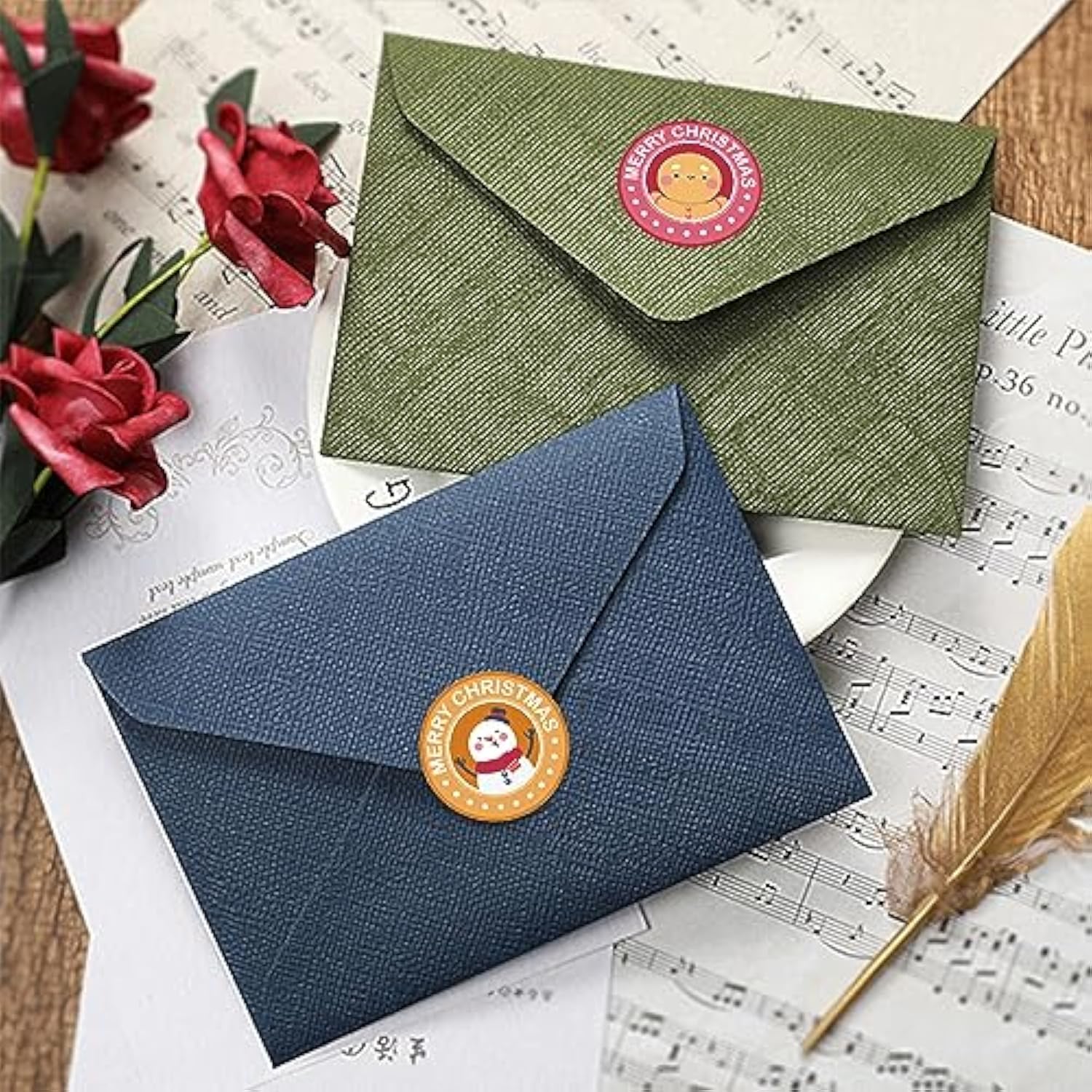 Merry Christmas Round Stickers Rolls Cute Santa Elk Gingerbread Man Snowman Stickers Christmas Party Favors Adhesive Stickers Winter Holiday Party Supplies For Kids Adults?500 Per Roll?