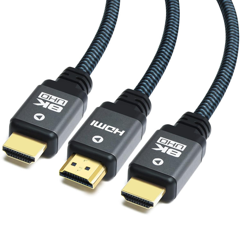 8K Hdmi Cable 6Ft (3 Pack), 48Gbps High Speed Hdmi 2.1 Cable Durable Nylon Bra