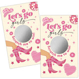 50 Pack Let'S Go Girl Theme Scratch Off, Pink Cowgirl Birthday Party, Truth Or Dare Bachelorette Party Scratch Offs, Gno Bachelorette Party Game, Disco Rodeo Western Space Cowgirl Invite