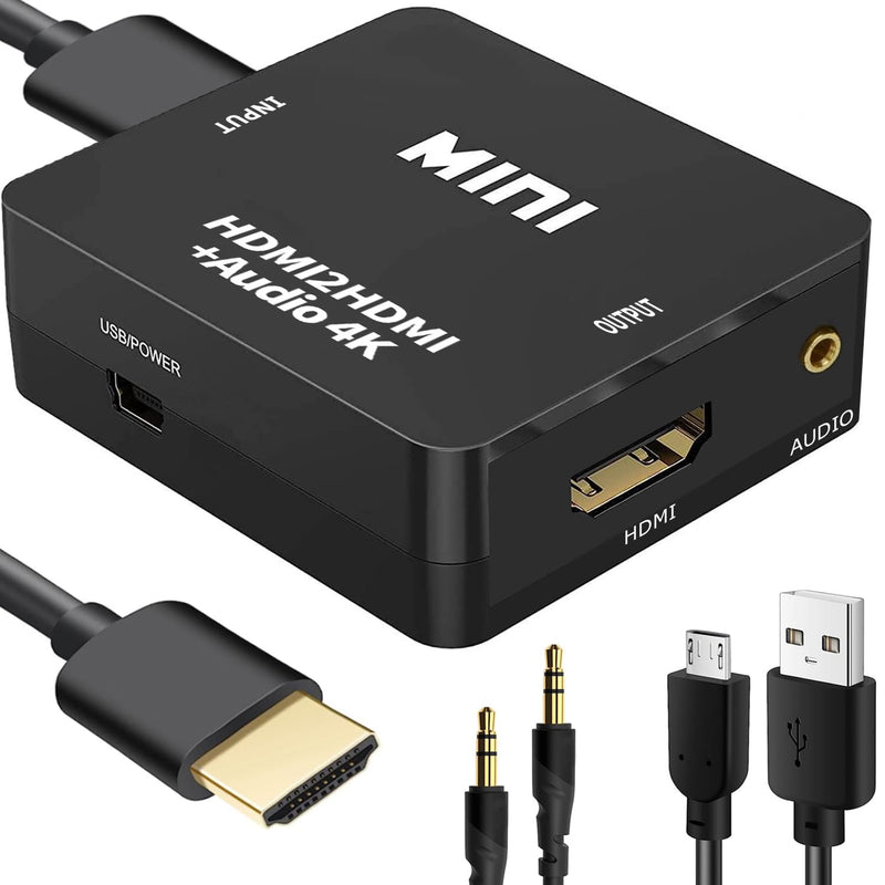 Hdmi Audio Extractor, 4K Hdmi To Hdmi Splitter 3.5Mm Aux Audio 1080P, Compatab