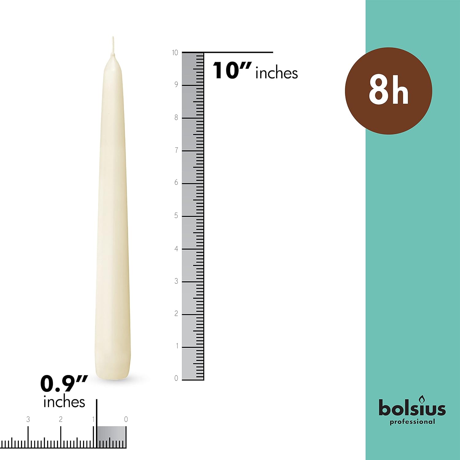 30 Count Household Ivory Taper Candles - 10 Inches - Premium European Quality - 8 Burn Hours - Bulk Pack Unscented Dripless And Smokeless Home Décor, Restaurant, Wedding, & Party Candlesticks