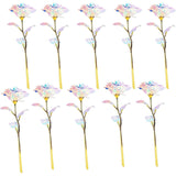 10Pcs 24K Colorful Artificial Flower Rose Rainbow Rose Gift Mother'S Day Birthday Party Women Gifts Wedding Decorations (10Pcs)