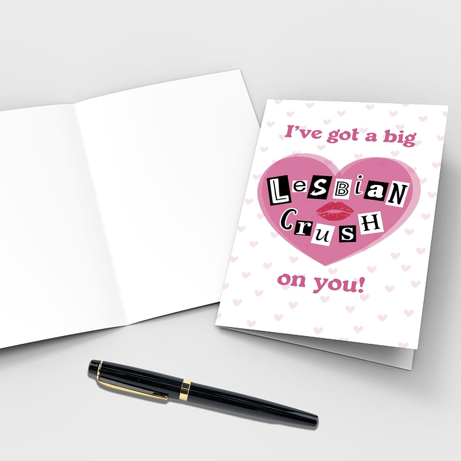 Funny Lesbian Valentine'S Day Card, Valentine'S Day Card For Lesbian Couple, Lgbtq Love Valentines Day Card For Her, Galentine'S Day Card For Women Lady, I Got A Big Lesbian Crush On You Card