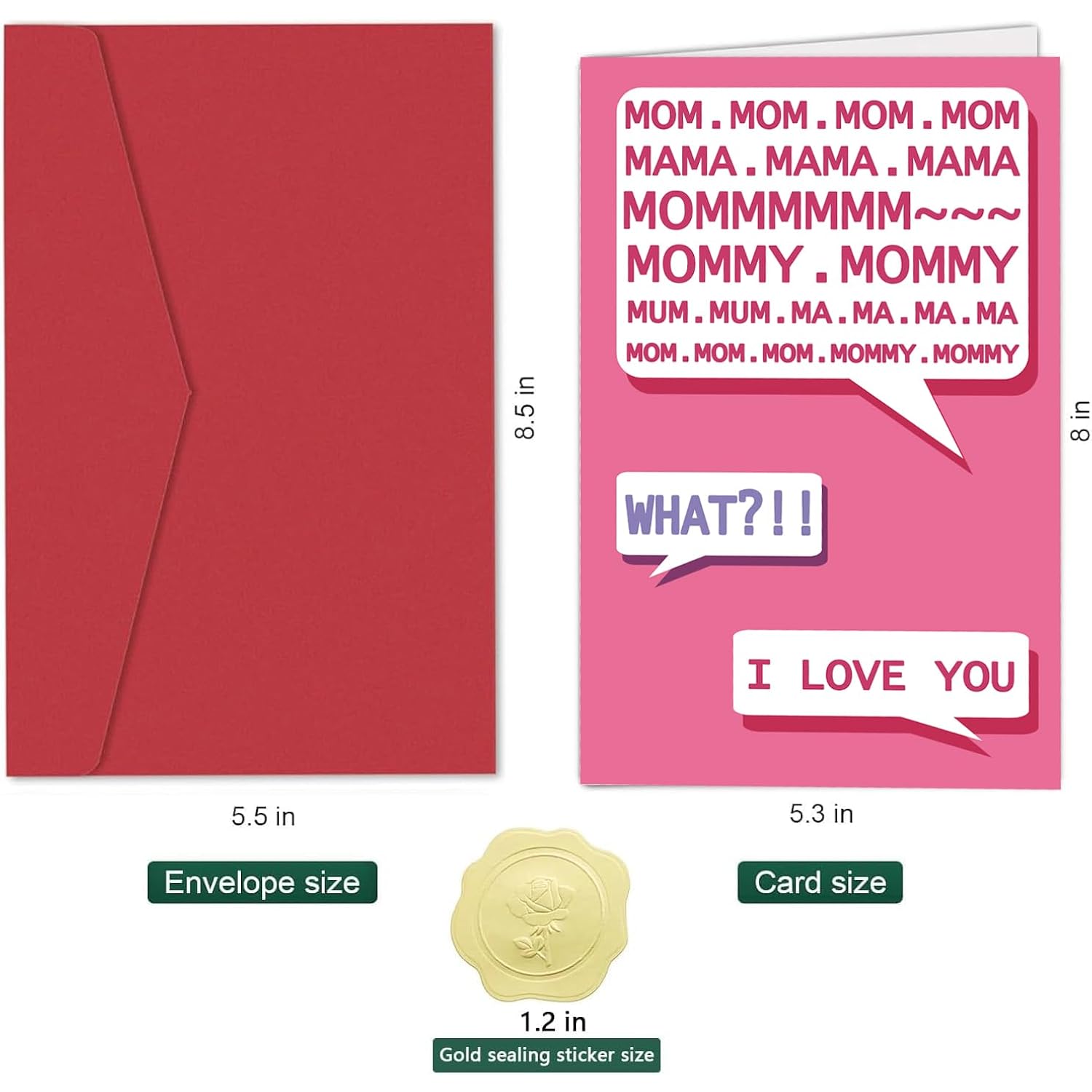 Funny Birthday Card For Mom, Mom Birthday Card For Mother Wife Her, Thank You Card For Grandma Stepmom, Cute Greeting Card For Parents, Mother'S Day Card From Kids